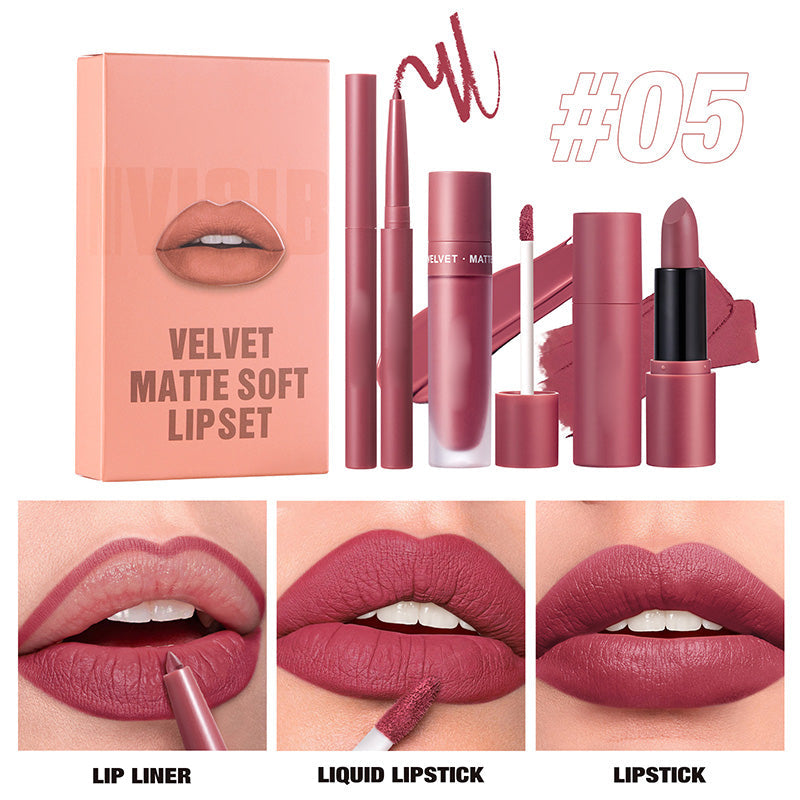 💥Coffret Crazy Three-Piece en édition limitée💥Ensemble de rouges à lèvres mats longue tenue et waterproof