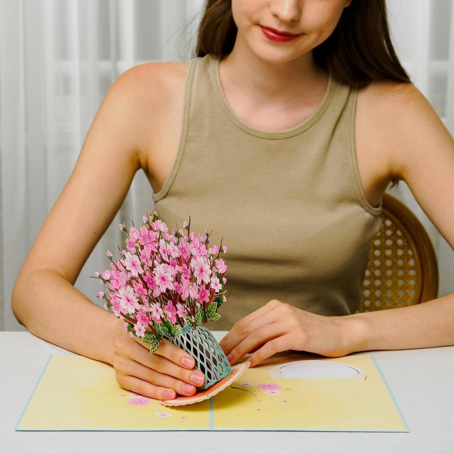 💐Cadeau et décoration 2 en 1 pour toutes les occasions🌸Carte pop-up avec bouquet de fleurs en 3D