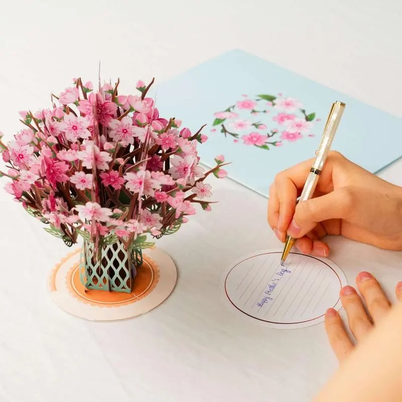 💐Cadeau et décoration 2 en 1 pour toutes les occasions🌸Carte pop-up avec bouquet de fleurs en 3D