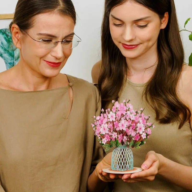 💐Cadeau et décoration 2 en 1 pour toutes les occasions🌸Carte pop-up avec bouquet de fleurs en 3D