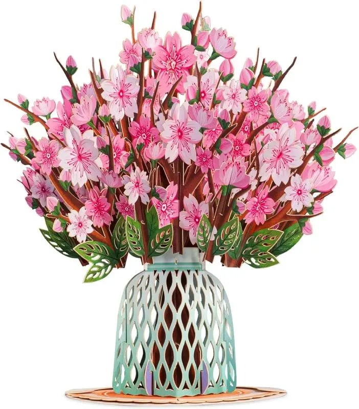 💐Cadeau et décoration 2 en 1 pour toutes les occasions🌸Carte pop-up avec bouquet de fleurs en 3D