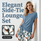 ⏰✨ PROMO FLASH 50% ! Ensemble Femme 2 Pièces – Haut à Nouer Côté & Pantalon Motif Botanique, Tissu Doux & Respirant, Style Chic Décontracté pour Maison & Sorties 🌿