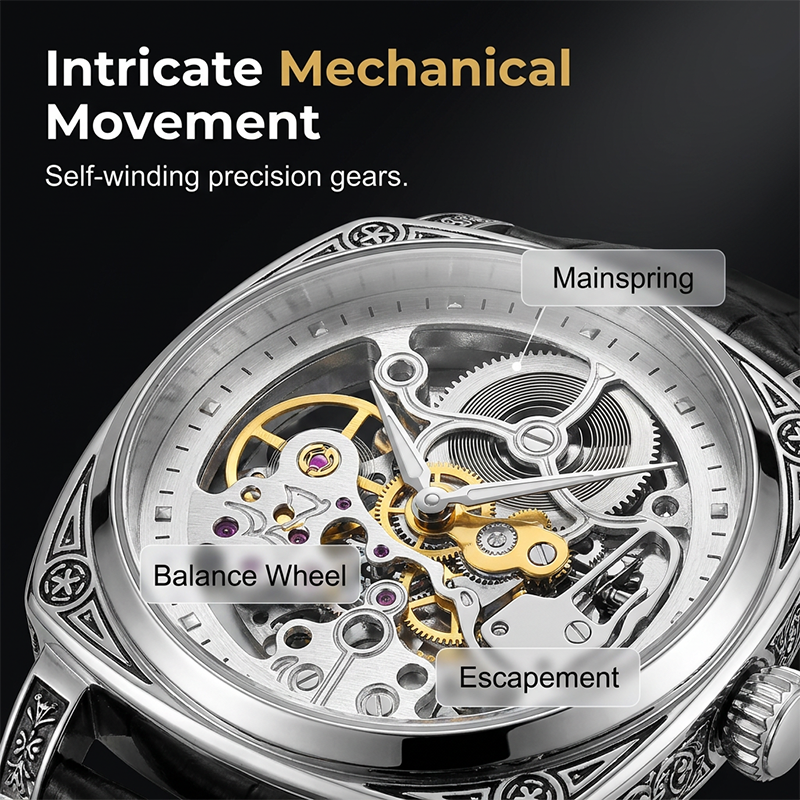 ⏰🔥Montre squelette automatique étanche pour homme🔥