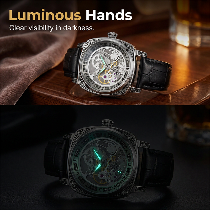 ⏰🔥Montre squelette automatique étanche pour homme🔥