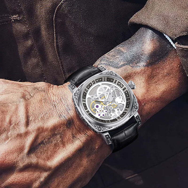 ⏰🔥Montre squelette automatique étanche pour homme🔥