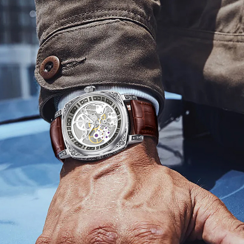 ⏰🔥Montre squelette automatique étanche pour homme🔥