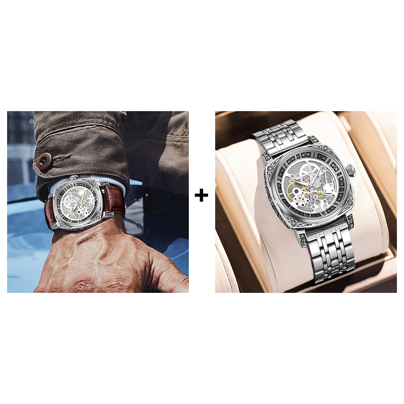 ⏰🔥Montre squelette automatique étanche pour homme🔥