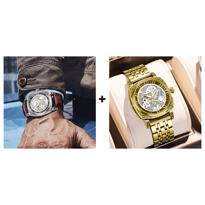 ⏰🔥Montre squelette automatique étanche pour homme🔥