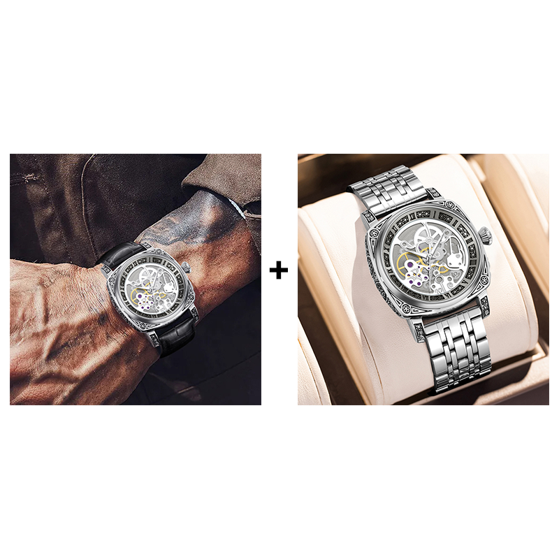 ⏰🔥Montre squelette automatique étanche pour homme🔥