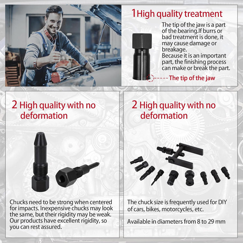 🔧 50 % DE RÉDUCTION ! 🏍️ Jeu de 10 outils pour démonter les roulements de moto – Qualité robuste, utilisation simple et adapté à différents diamètres intérieurs – parfait pour les bricoleurs et les petits ateliers 🛠️