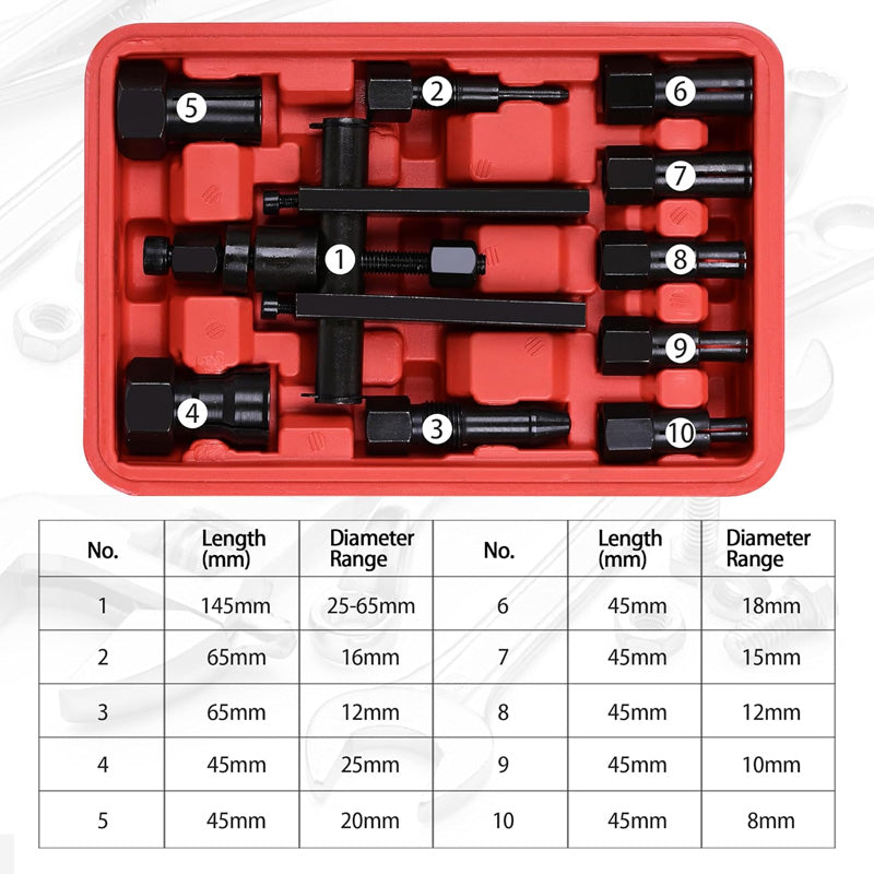 🔧 50 % DE RÉDUCTION ! 🏍️ Jeu de 10 outils pour démonter les roulements de moto – Qualité robuste, utilisation simple et adapté à différents diamètres intérieurs – parfait pour les bricoleurs et les petits ateliers 🛠️