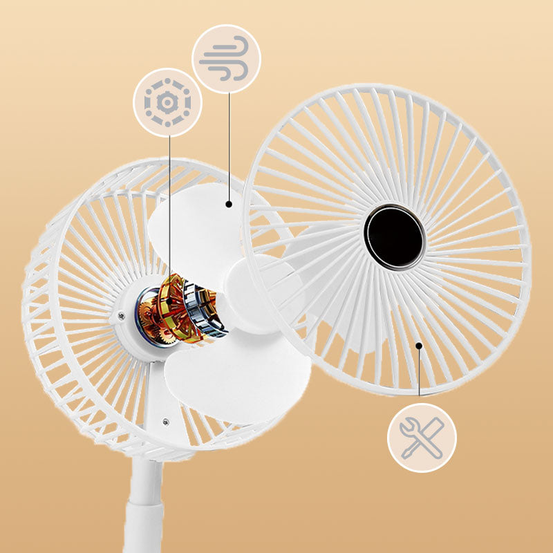 🌀🔋Ventilateur Télescopique Pliable Rechargeable USB – Silencieux, 180° Rotatif, 4 Vitesses, Portable ✨