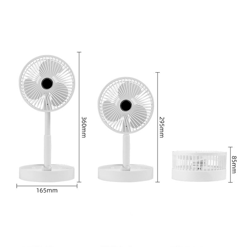 🌀🔋Ventilateur Télescopique Pliable Rechargeable USB – Silencieux, 180° Rotatif, 4 Vitesses, Portable ✨