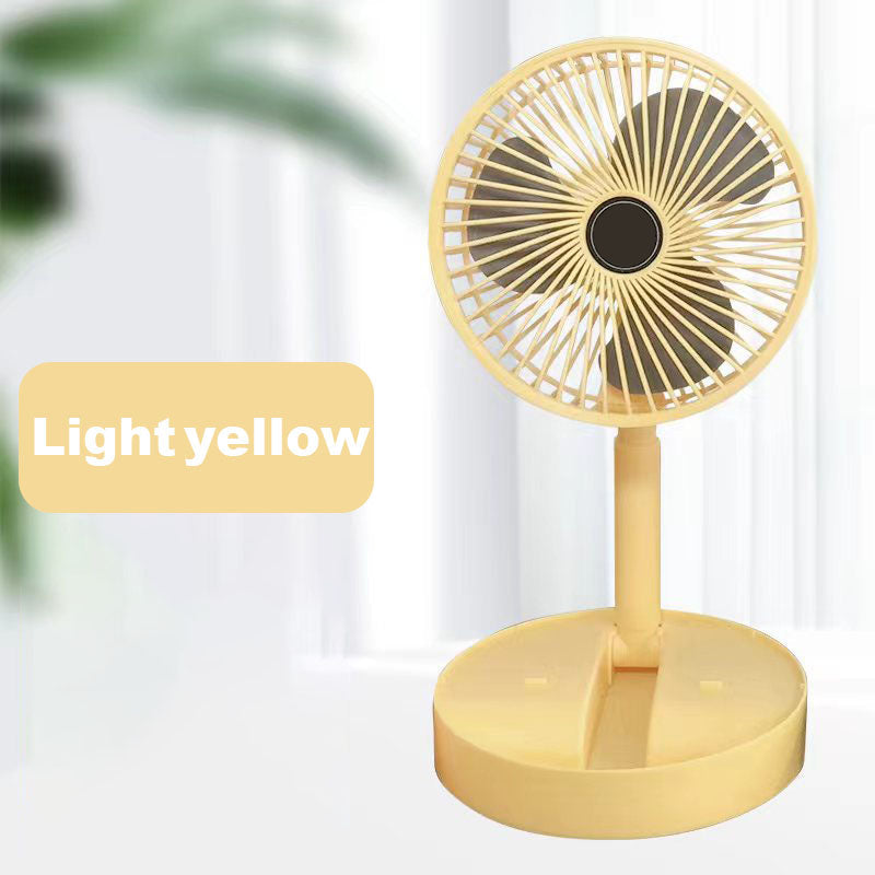 🌀🔋Ventilateur Télescopique Pliable Rechargeable USB – Silencieux, 180° Rotatif, 4 Vitesses, Portable ✨