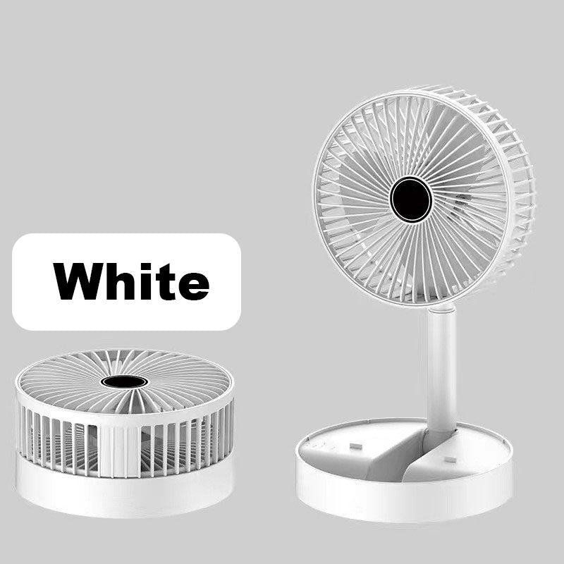 🌀🔋Ventilateur Télescopique Pliable Rechargeable USB – Silencieux, 180° Rotatif, 4 Vitesses, Portable ✨