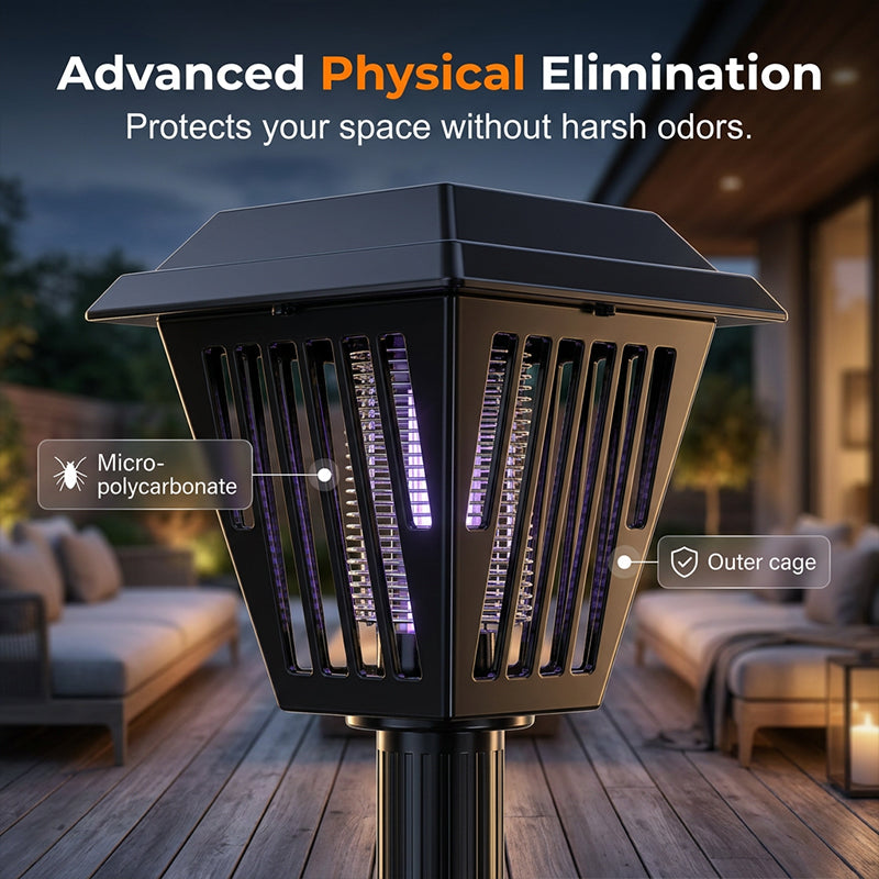 Lampe anti-moustiques solaire d'extérieur - Utilisation sur piquet ou sur pied