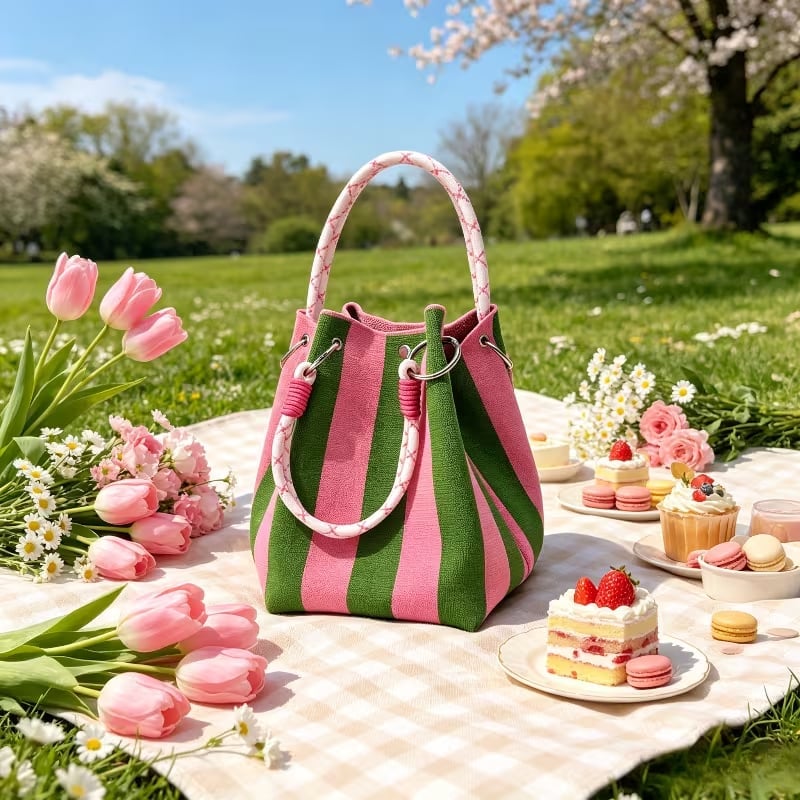 🏆🌴 VENTE LIMITÉE -50% ! Sac Bandoulière Bohème Tricoté à Rayures – Tissé à la Main, Été/Plage, 8+ Couleurs, 17×16×23 cm