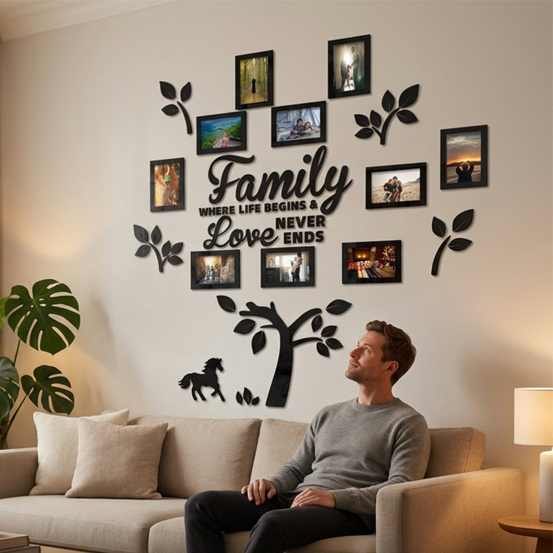 📢📢50 % DE RÉDUCTION !! ⏰Sticker mural cadre photo arbre généalogique 3D