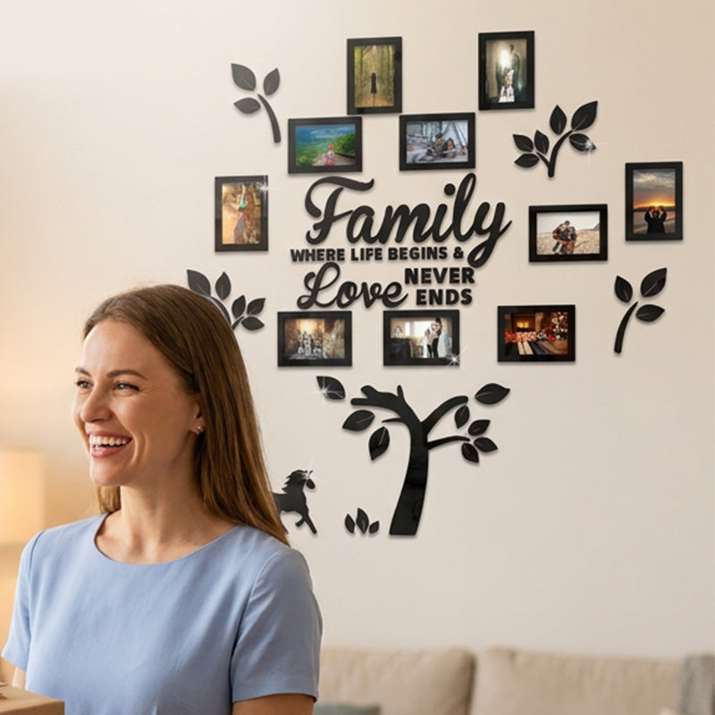📢📢50 % DE RÉDUCTION !! ⏰Sticker mural cadre photo arbre généalogique 3D