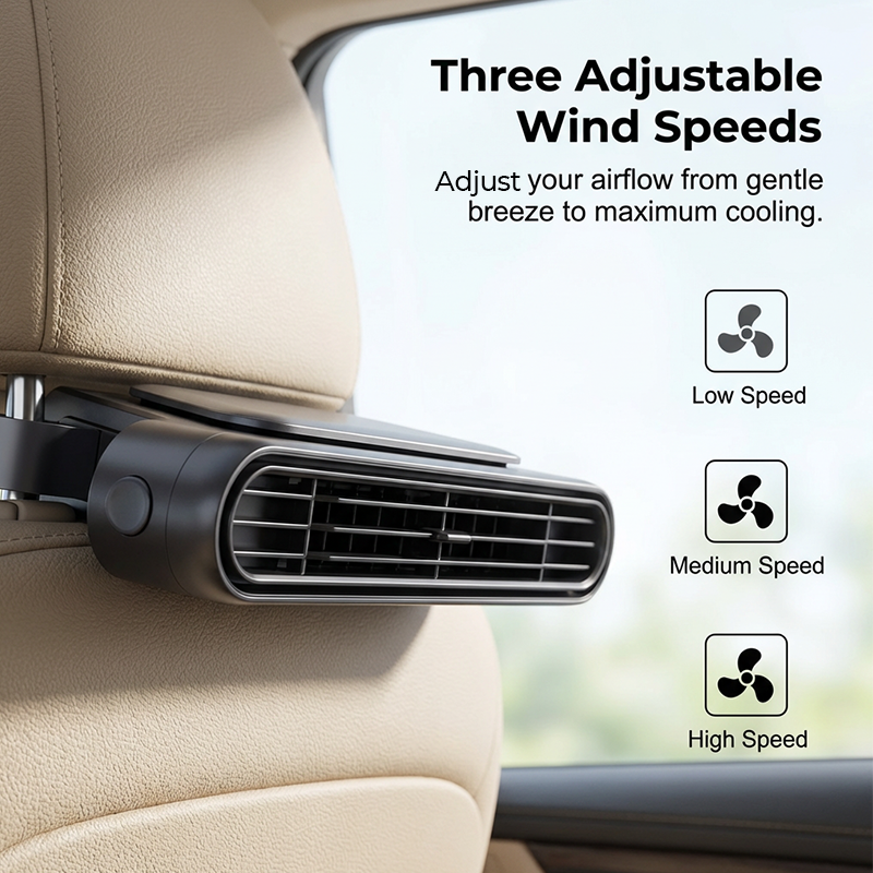 🔥DERNIER JOUR DE PROMOTION : 49 % DE RÉDUCTION🏆 Ventilateur pour siège auto BreezGo™ 🌬️ – Ventilateur rechargeable à 3 vitesses avec fixation par clip et batterie de 3000 mAh 🔋 | Recharge USB-C ⚡ pour voitures 🚗, voiturettes de golf 🛺 et camping-cars