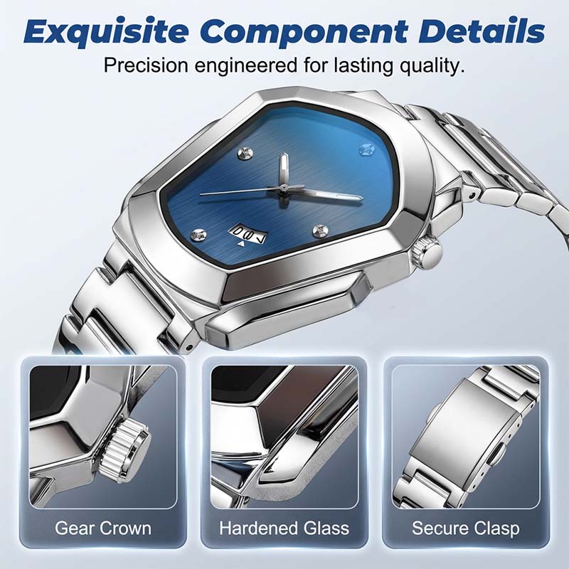 ⏳Offre limitée dans le temps : 50 % de réduction⏰Montre à quartz pour homme en forme de losange⌚