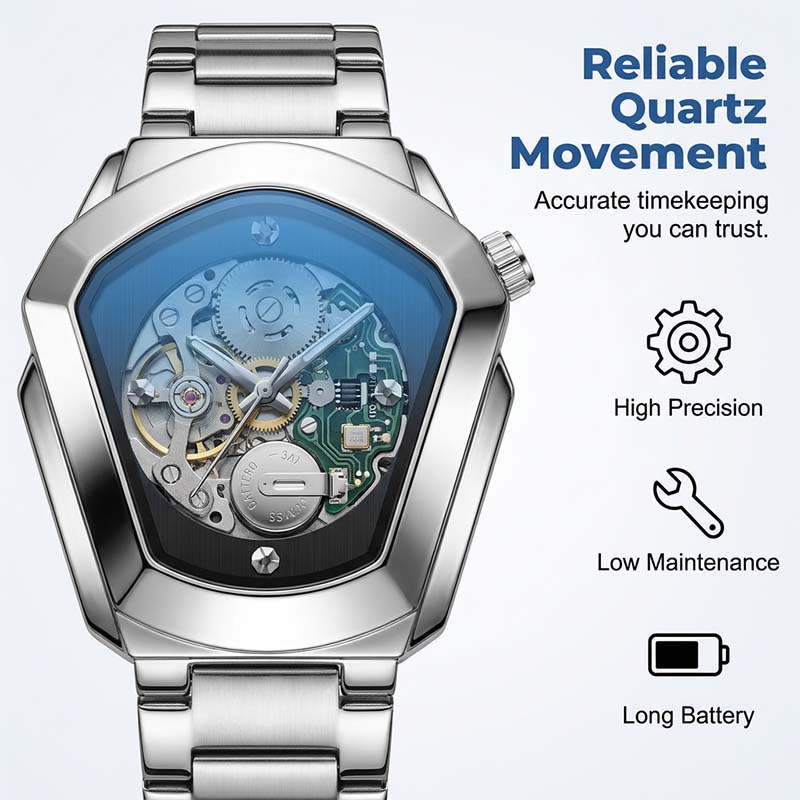 ⏳Offre limitée dans le temps : 50 % de réduction⏰Montre à quartz pour homme en forme de losange⌚