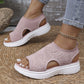 👡50 % DE RÉDUCTION EN CE MOMENT ! 💐 Sandales à semelle compensée en tricot respirant pour femme – Tige en tricot aéré, semelle rembourrée et chaussures d'été légères et confortables ✨