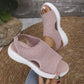 👡50 % DE RÉDUCTION EN CE MOMENT ! 💐 Sandales à semelle compensée en tricot respirant pour femme – Tige en tricot aéré, semelle rembourrée et chaussures d'été légères et confortables ✨