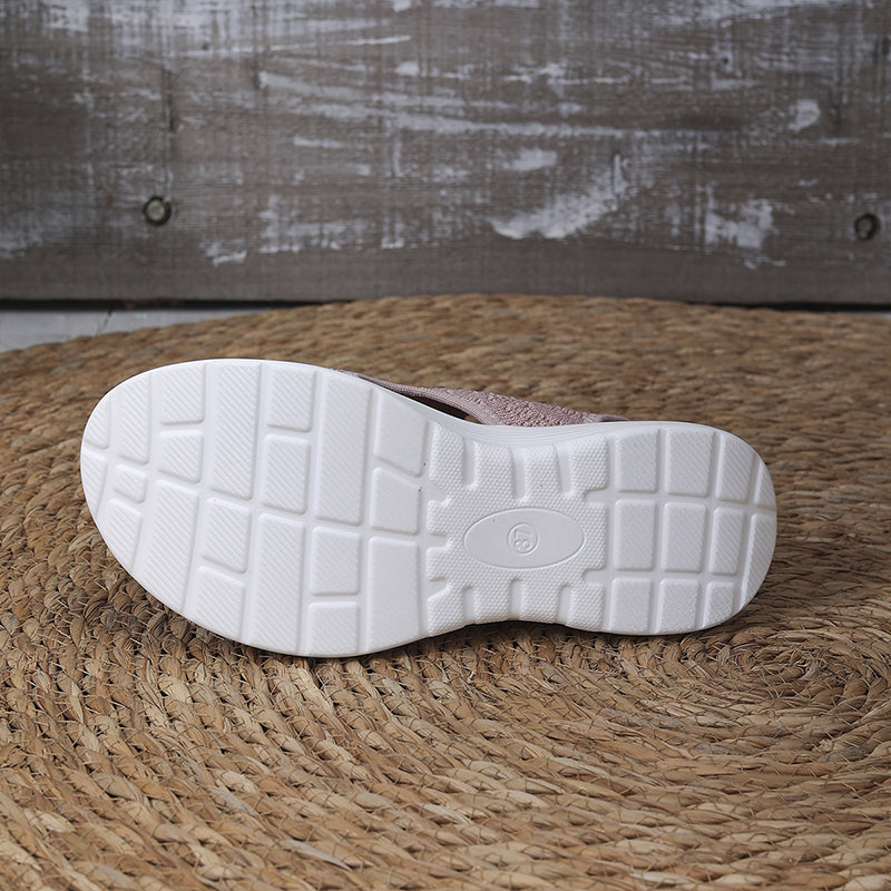 👡50 % DE RÉDUCTION EN CE MOMENT ! 💐 Sandales à semelle compensée en tricot respirant pour femme – Tige en tricot aéré, semelle rembourrée et chaussures d'été légères et confortables ✨