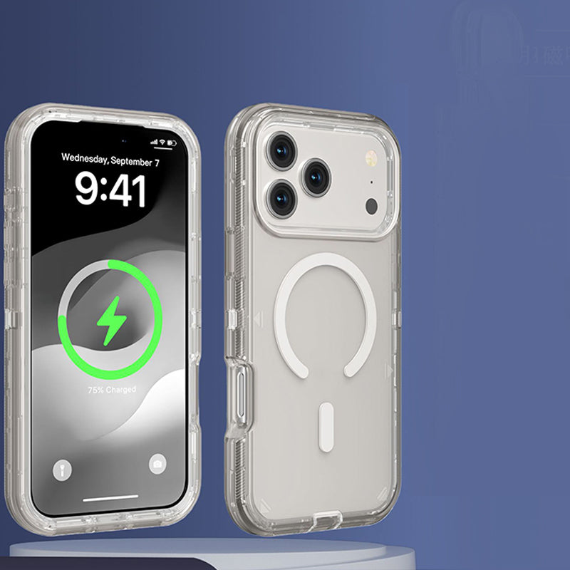 Étui de téléphone magnétique transparent antichoc avec fermeture magnétique puissante – Anti-jaunissement, protection à 360°, design fin ✨