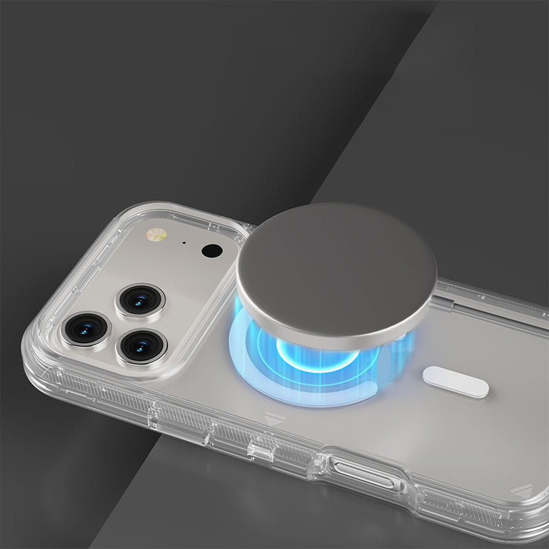 Étui de téléphone magnétique transparent antichoc avec fermeture magnétique puissante – Anti-jaunissement, protection à 360°, design fin ✨