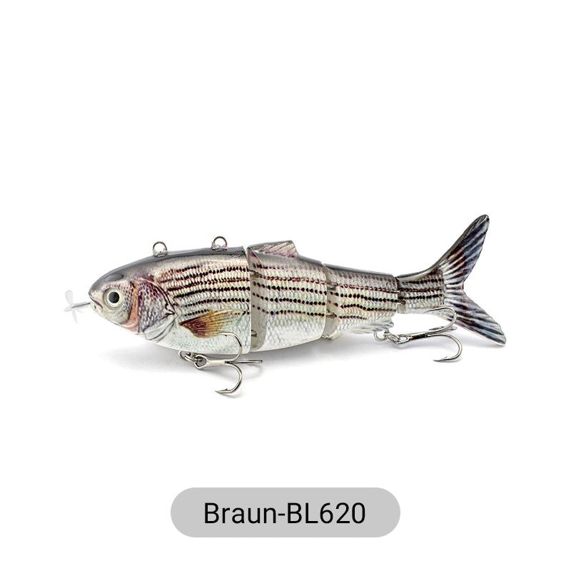 Leurre de pêche robotisé multi-articulé avec LED
