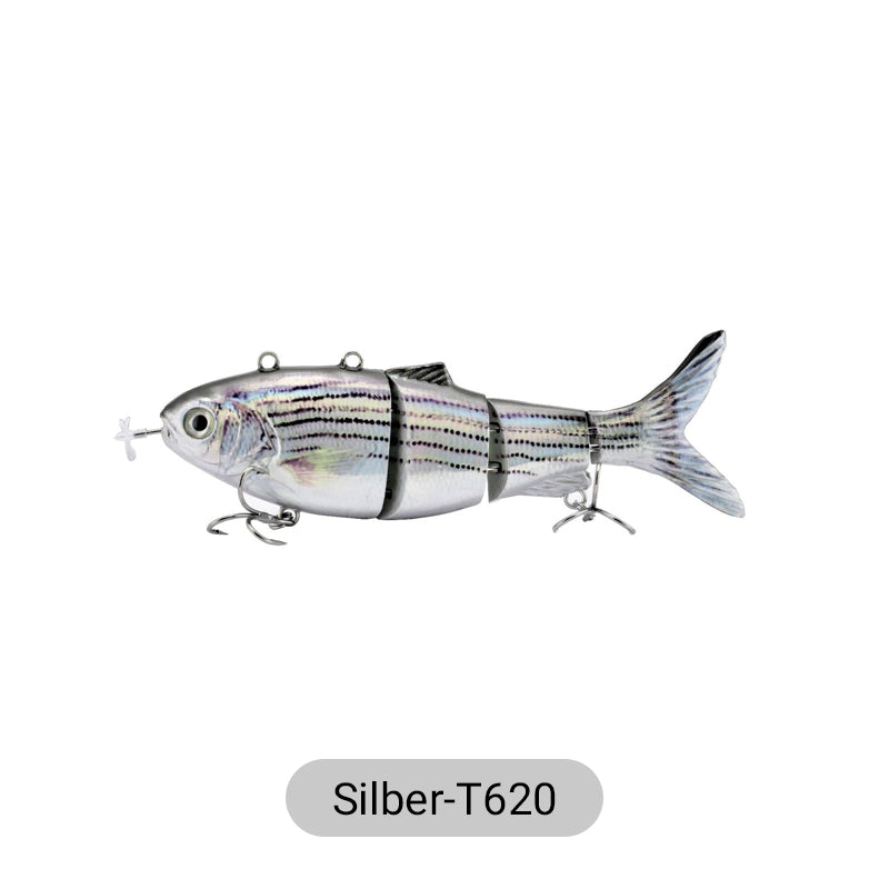 Leurre de pêche robotisé multi-articulé avec LED