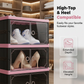 Armoire à chaussures pliable et empilable avec portes transparentes