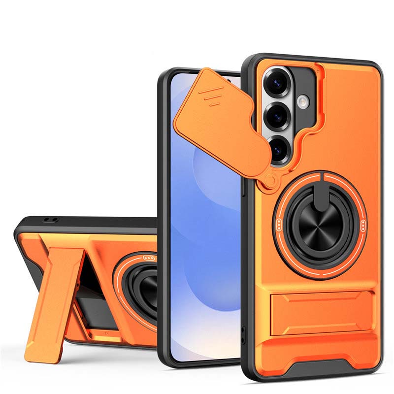 📱PROMO FLASH 50%🔋Coque Samsung Protection Lourde – Cache Caméra Coulissant, Anneau Support 360°, Compatible MagSafe, Double Couche, 5 Couleurs✨