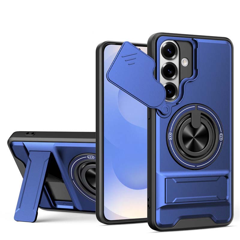 📱PROMO FLASH 50%🔋Coque Samsung Protection Lourde – Cache Caméra Coulissant, Anneau Support 360°, Compatible MagSafe, Double Couche, 5 Couleurs✨