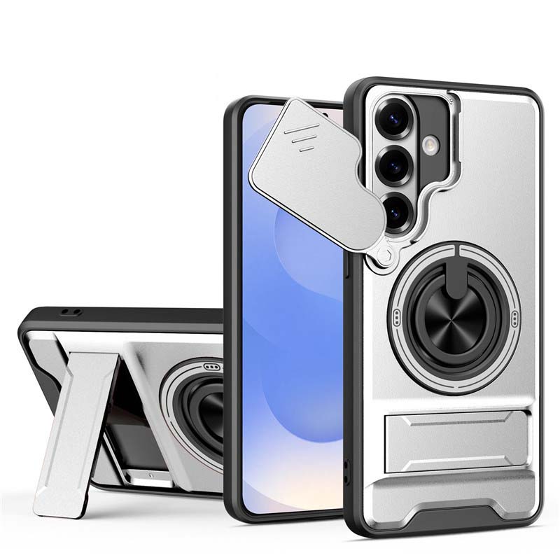 📱PROMO FLASH 50%🔋Coque Samsung Protection Lourde – Cache Caméra Coulissant, Anneau Support 360°, Compatible MagSafe, Double Couche, 5 Couleurs✨
