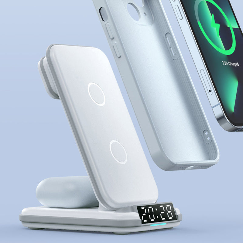 Station de charge sans fil pour téléphone, montre et écouteurs