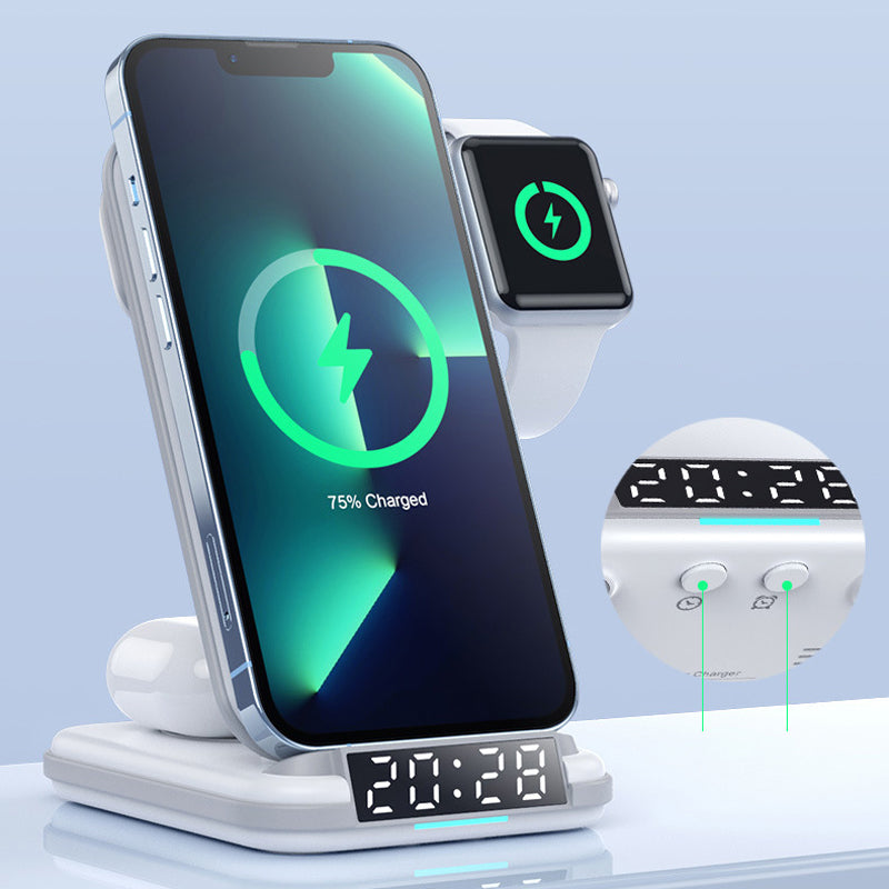 Station de charge sans fil pour téléphone, montre et écouteurs