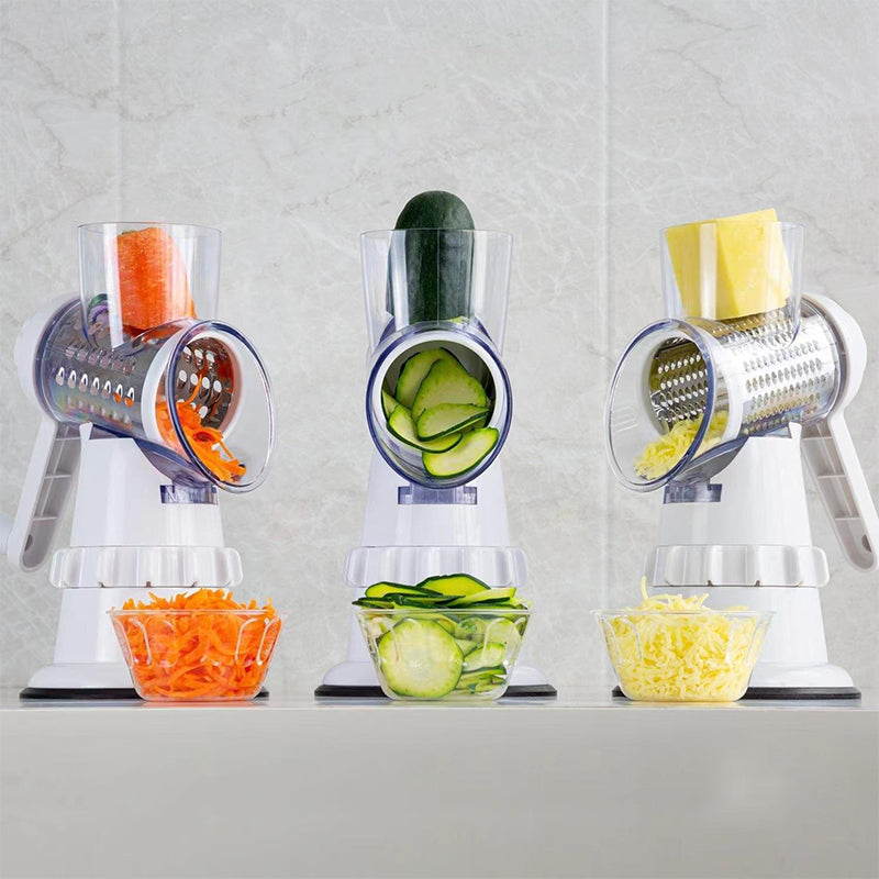 Râpe à fromage rotative 3 en 1 et coupe-légumes