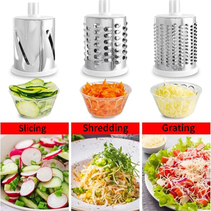 Râpe à fromage rotative 3 en 1 et coupe-légumes