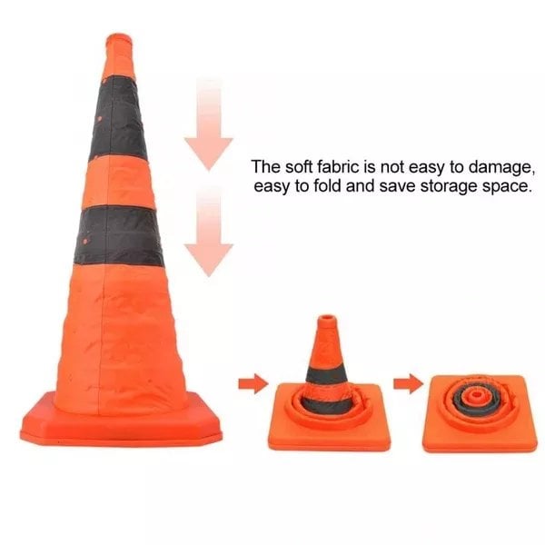 Cône de signalisation réfléchissant pliable 🎁Lumières LED offertes