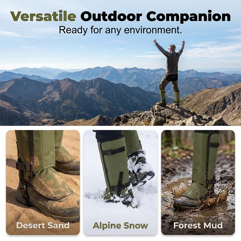 Guêtres de randonnée imperméables pour les aventures en plein air