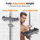 Étagère de douche sans perçage pour barre de douche coulissante