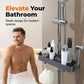 Étagère de douche sans perçage pour barre de douche coulissante