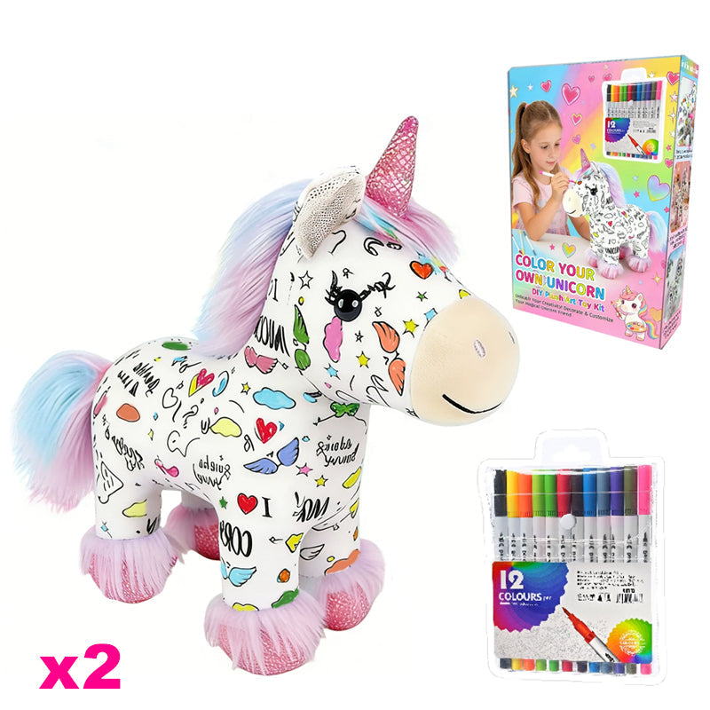 Kit de peluche licorne à colorier soi-même