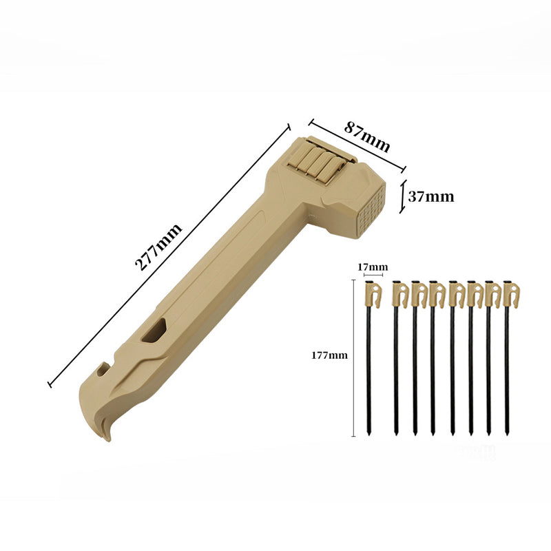 📢📢50 % DE RÉDUCTION !!!⏰Marteau de camping multifonctionnel avec rangement pour piquets