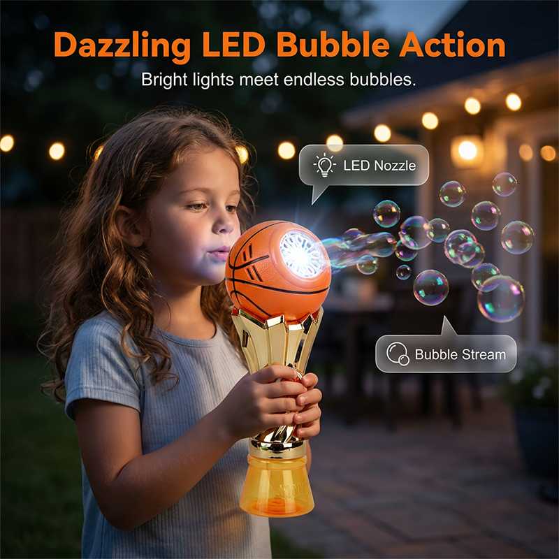 Souffleur de bulles lumineux pour trophées de football et de basketball