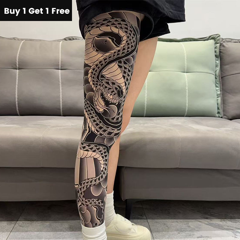 Manchons de bras rafraîchissants avec tatouage réaliste