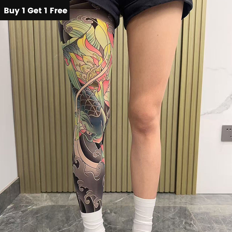 Manchons de bras rafraîchissants avec tatouage réaliste
